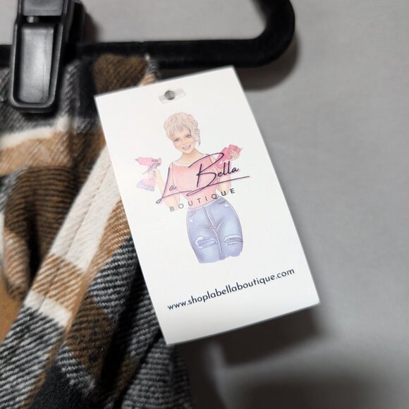 New Women's Plaid Asymmetric Mini Skirt Tie Front Size Medium - Picture 5 of 7